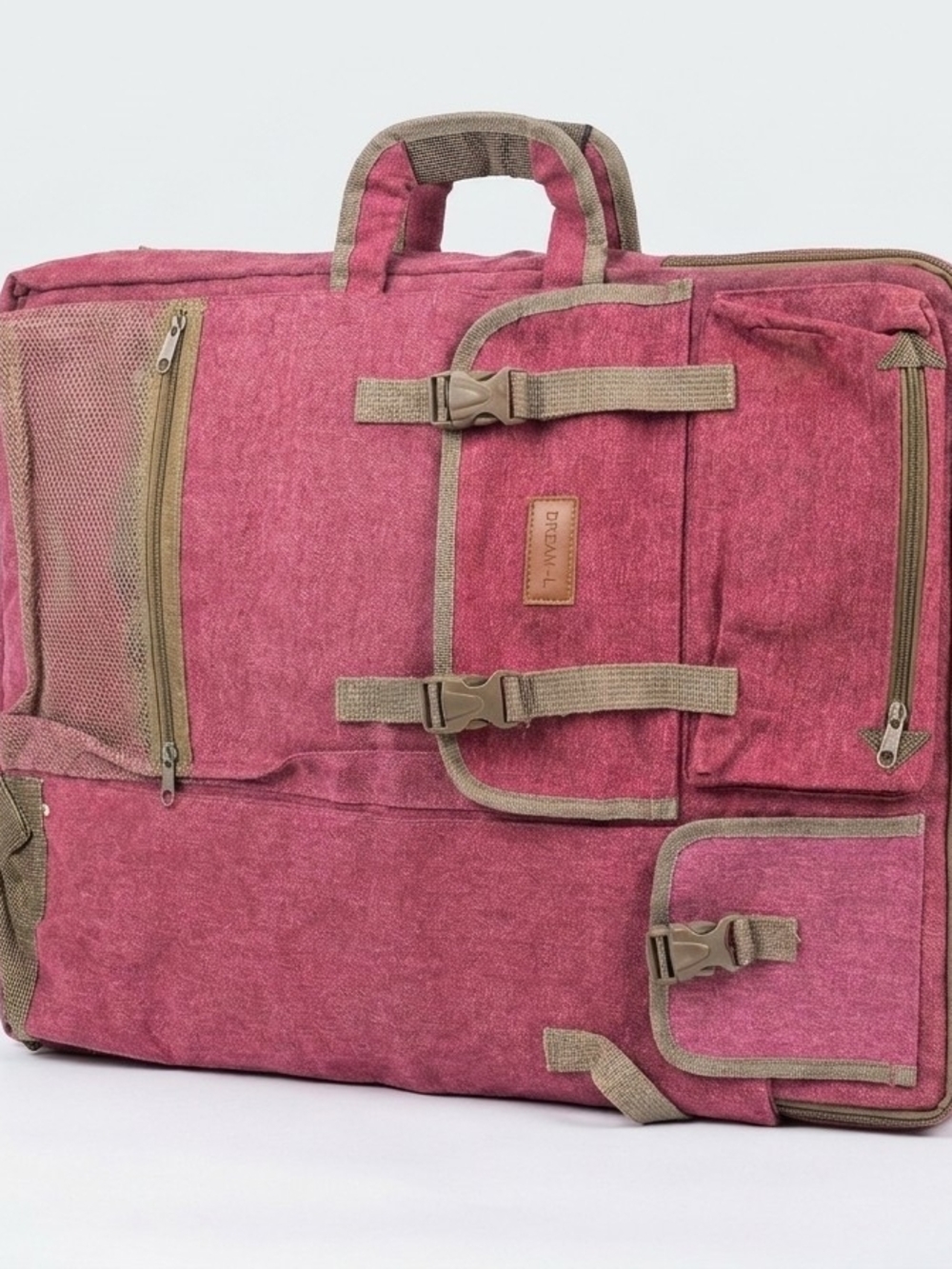 Unbranded Men's Maroon Travel Duffel Bag with Utility Pockets